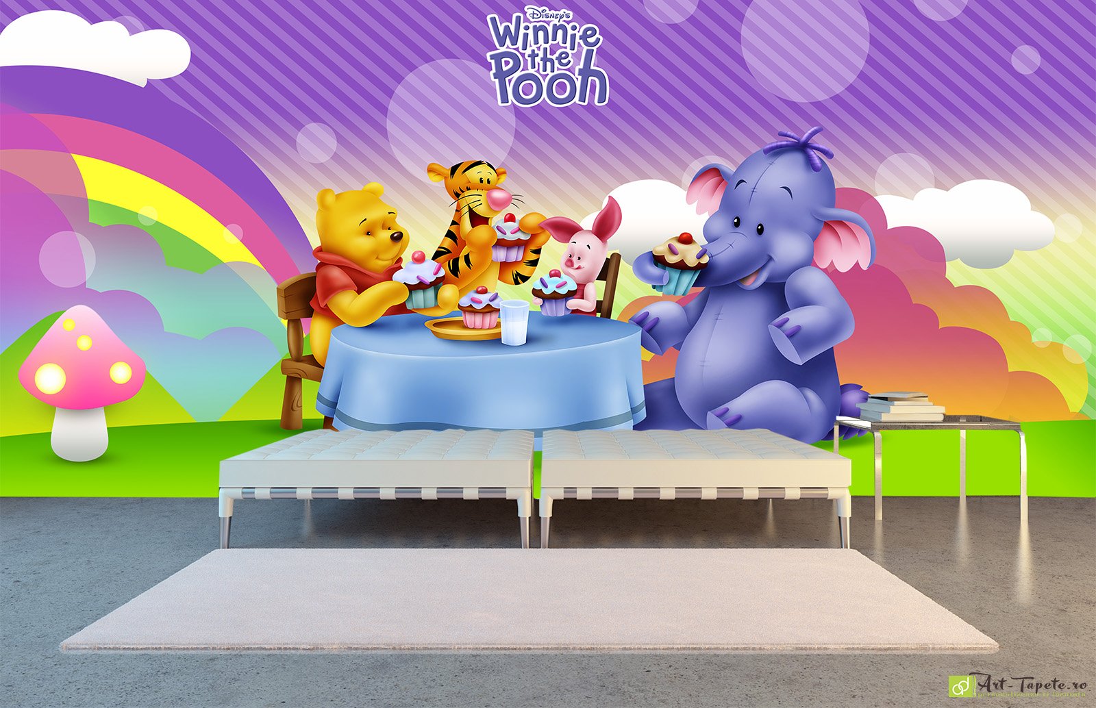 Children's Wallpaper & Wall Murals - Disney, Winnie the Pooh and friends  drink tea  Amazing Digital Wallpapers add dimension and  character for children's bedrooms